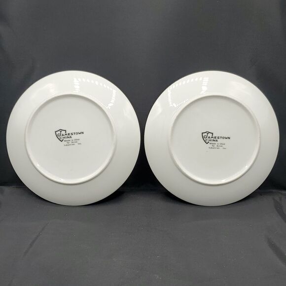 Jamestown China Christmas Tree Salad or Dessert Plate with Gold Trim 7.75" Set 2 - Picture 4 of 6